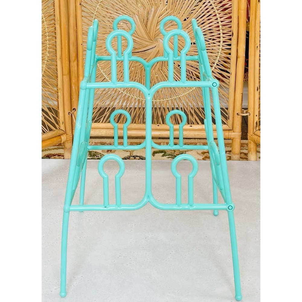 Vintage 80s Yaffa Aqua Green Plastic Shoe Organizer Retro Decor